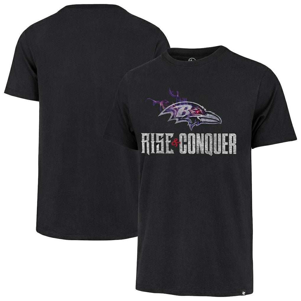 Baltimore Ravens '47 Rise and Conquer Franklin T-Shirt Black | 47 brand