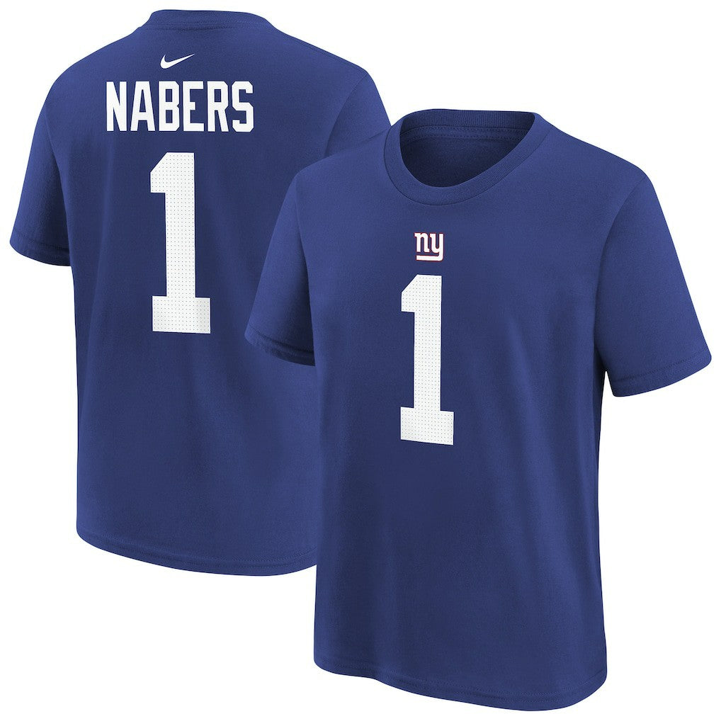 Malik Nabers New York Giants Player Name & Number T-Shirt Royal | Nike for Sale