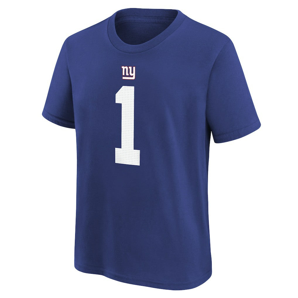 Malik Nabers New York Giants Player Name & Number T-Shirt Royal | Nike for Sale