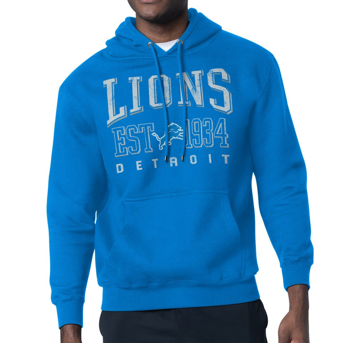 Detroit Lions Starter Retro Team Logo Pullover Hoodie Blue | NFL