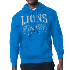 Detroit Lions Starter Retro Team Logo Pullover Hoodie Blue | NFL