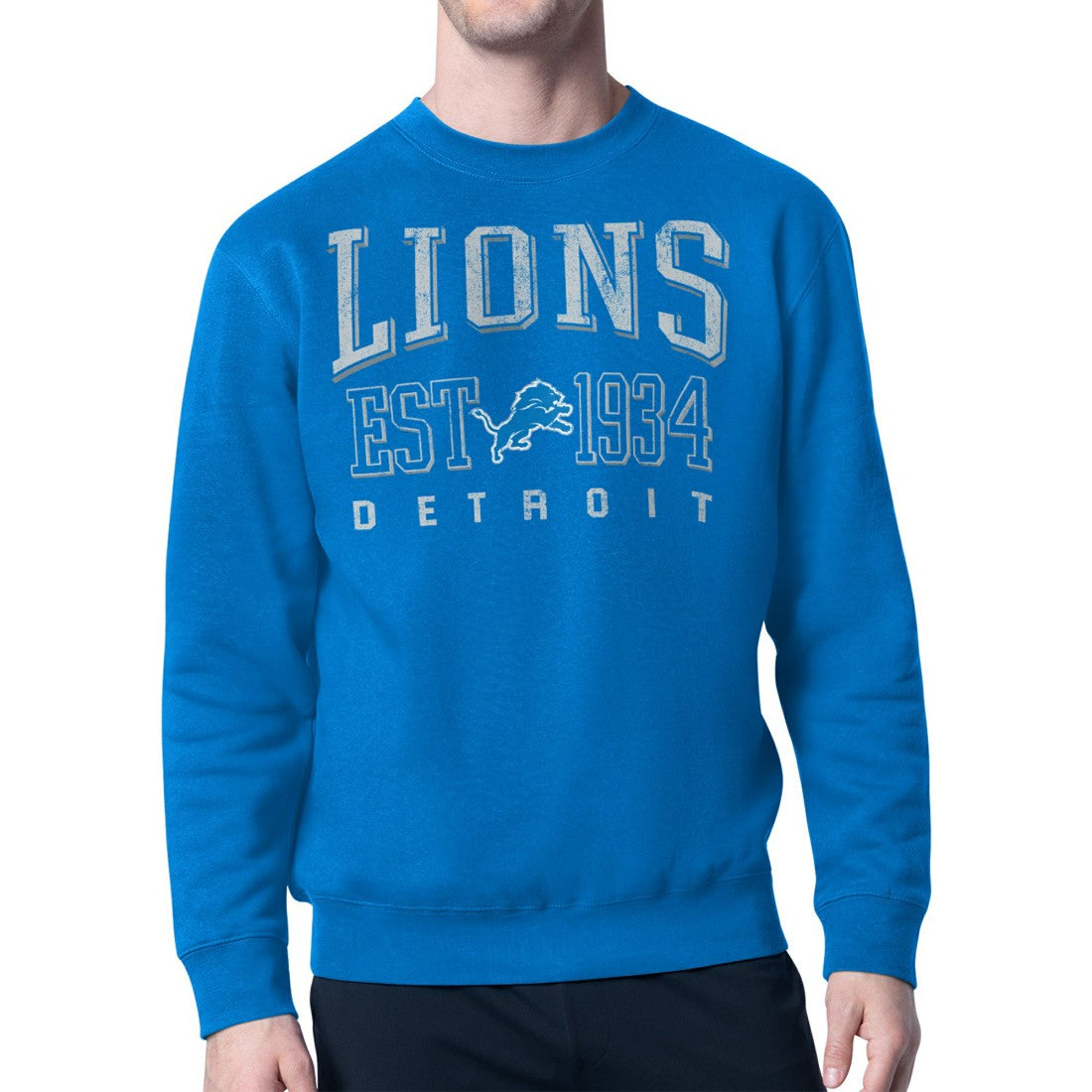 Detroit Lions Starter Retro Team Logo Pullover Sweatshirt  Royal | NFL