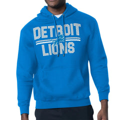 Detroit Lions Starter Mesh Look Retro Team Logo Pullover Hoodie Blue | NFL