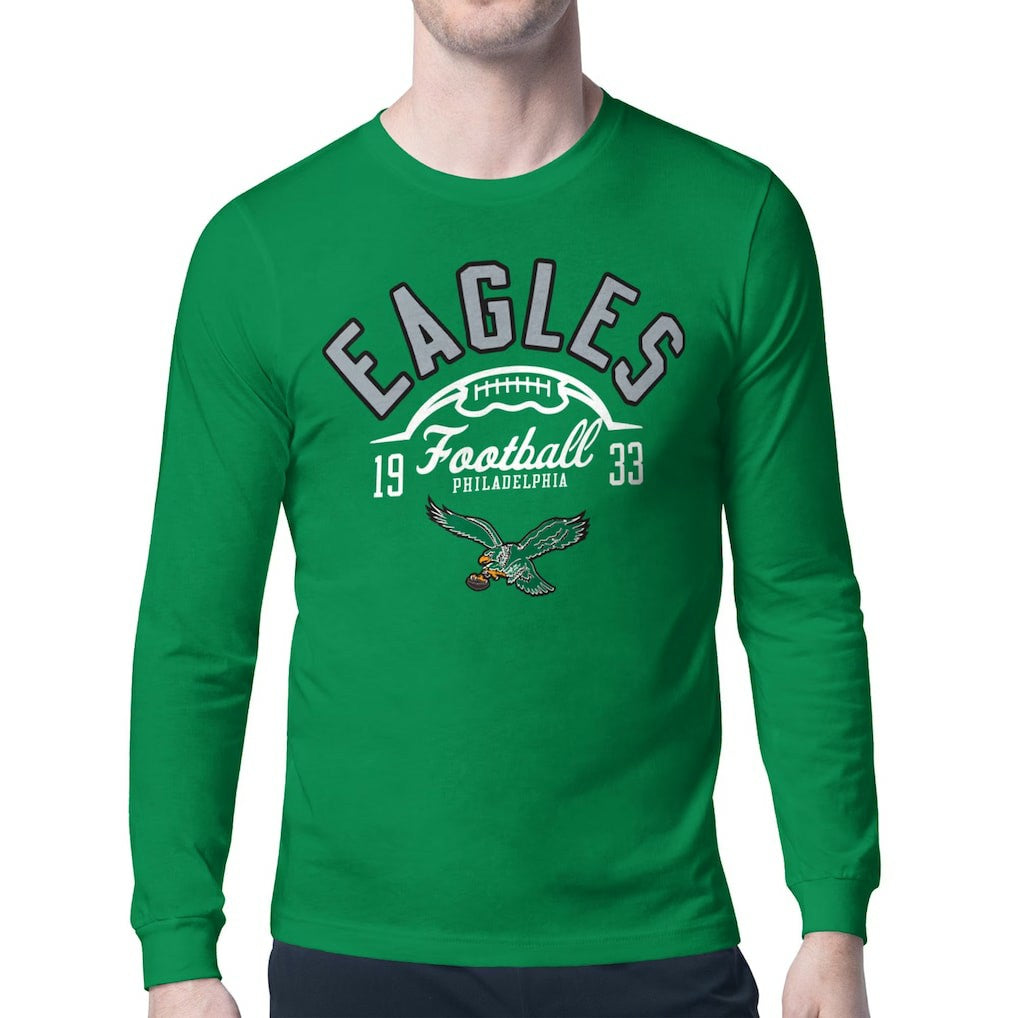 Philadelphia Eagles Starter Half Ball Retro Logo Long Sleeve T-Shirt Kelly Green | NFL