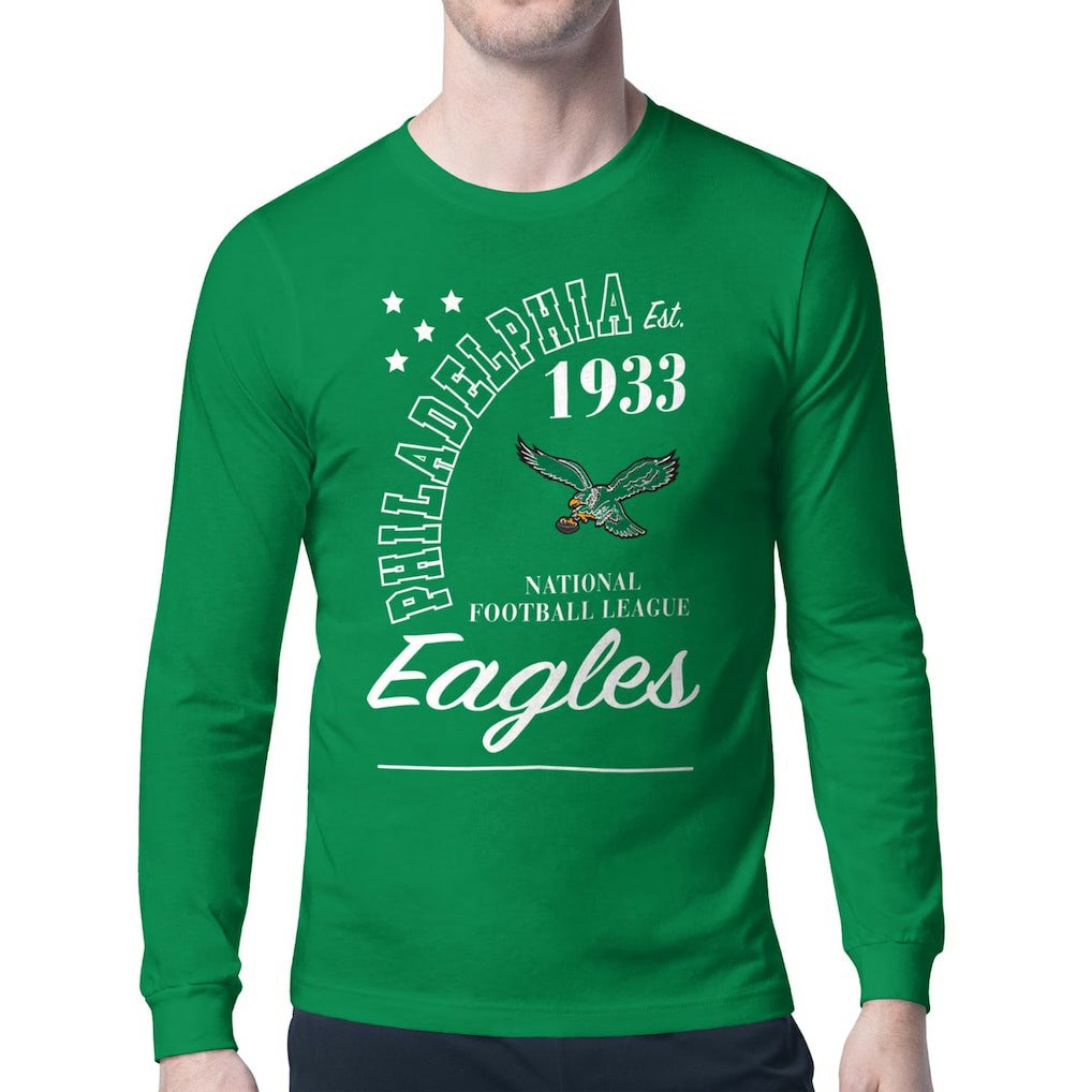 Philadelphia Eagles Starter Retro Team Logo Long Sleeve T-Shirt Kelly Green | NFL