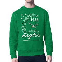 Philadelphia Eagles Starter Team Retro Logo Fleece Tri-Blend Pullover Sweatshirt Kelly Green | NFL