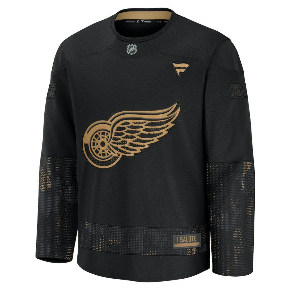 Detroit Red Wings Fanatics 2024 Military Appreciation Practice Jersey - Black - NHL