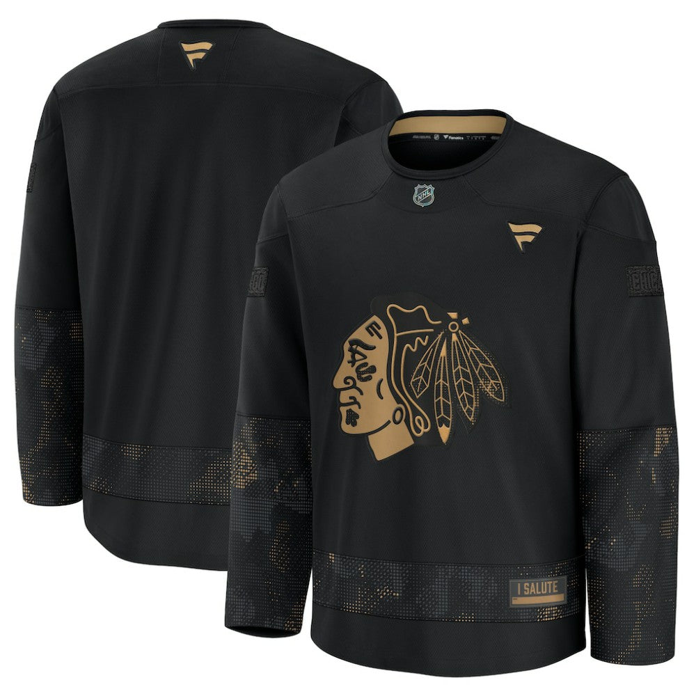 Chicago Blackhawks Fanatics 2024 Military Appreciation Practice Jersey - Black - NHL