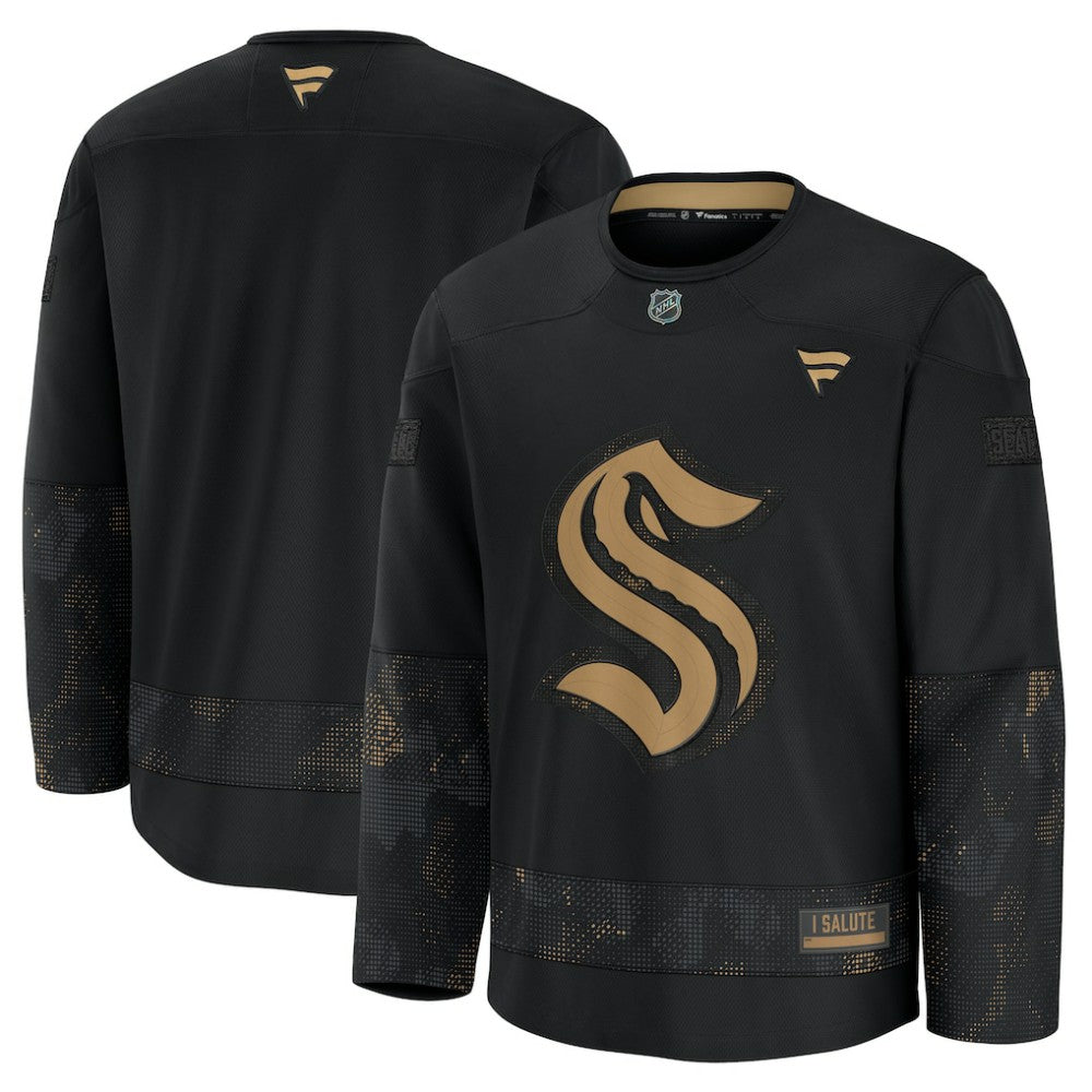 Seattle Kraken Fanatics 2024 Military Appreciation Practice Jersey - Black - NHL