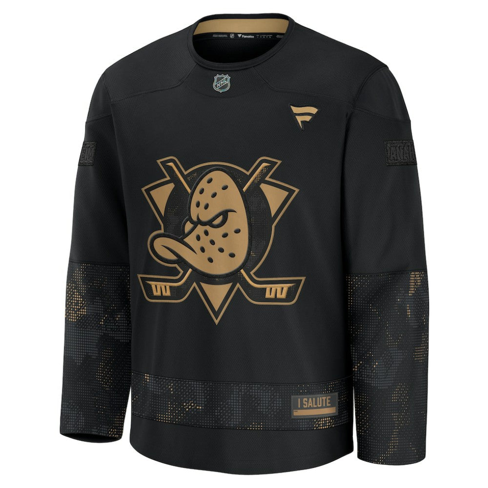 Anaheim Ducks Fanatics 2024 Military Appreciation Practice Jersey - Black - NHL