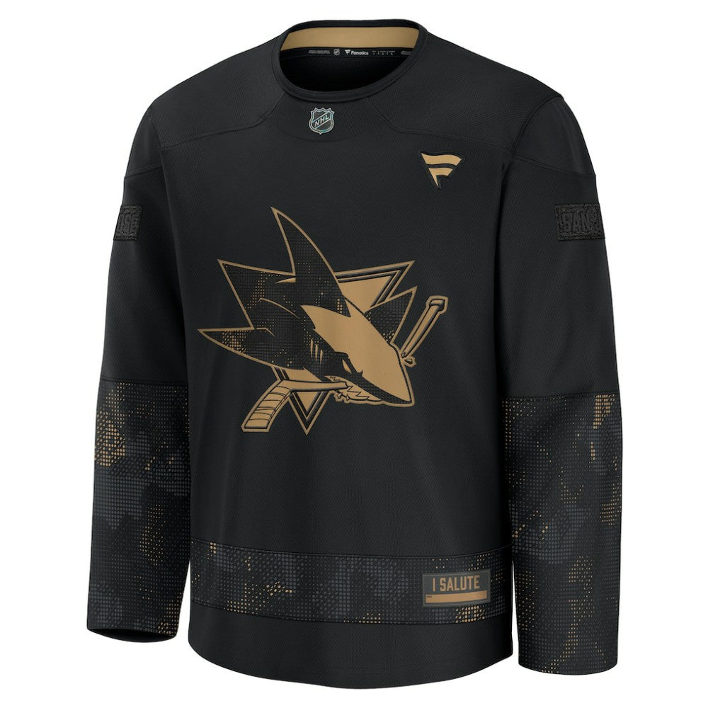 San Jose Sharks Fanatics 2024 Military Appreciation Practice Jersey - Black - NHL