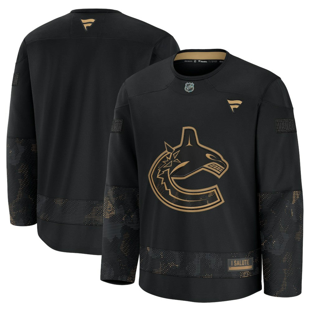 Vancouver Canucks Fanatics 2024 Military Appreciation Practice Jersey - Black - NHL