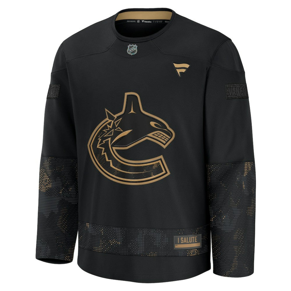 Vancouver Canucks Fanatics 2024 Military Appreciation Practice Jersey - Black - NHL