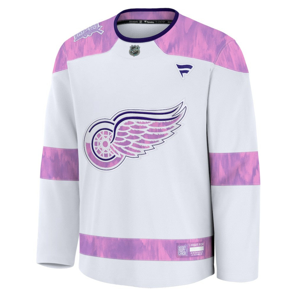 Detroit Red Wings Fanatics 2024 Hockey Fights Cancer Practice Jersey - White - NHL