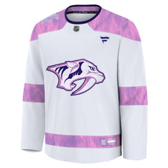 Nashville Predators Fanatics 2024 Hockey Fights Cancer Practice Jersey - White - NHL