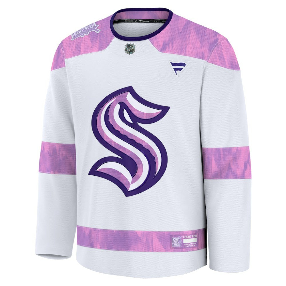 Seattle Kraken Fanatics 2024 Hockey Fights Cancer Practice Jersey - White - NHL