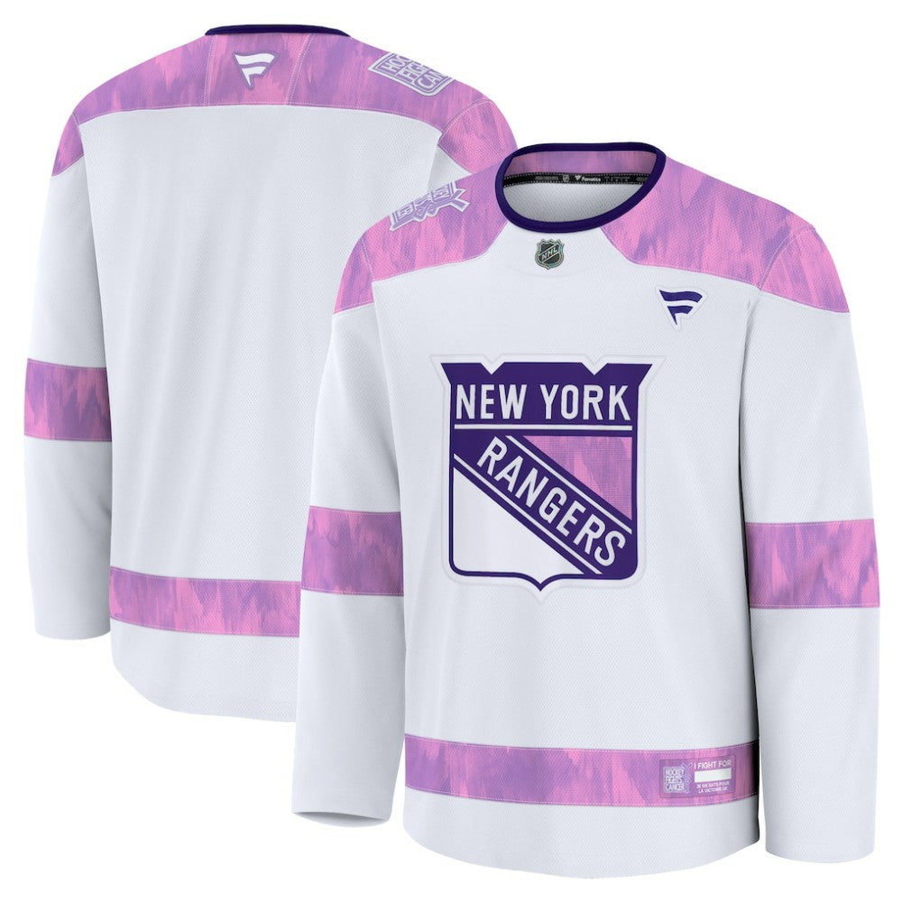 New York Rangers Fanatics 2024 Hockey Fights Cancer Practice Jersey - White - NHL