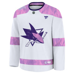 San Jose Sharks Fanatics 2024 Hockey Fights Cancer Practice Jersey - White - NHL