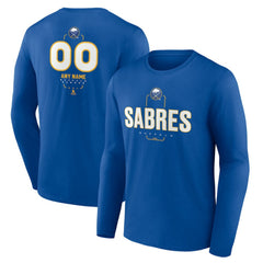 Buffalo Sabres Personalized Name & Number Midfielder Long Sleeve T-Shirt - Royal - NHL