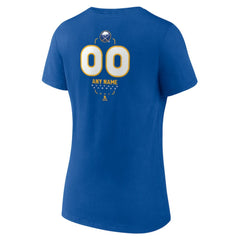 Buffalo Sabres Women's Personalized Name & Number Midfielder V-Neck T-Shirt - Royal - NHL