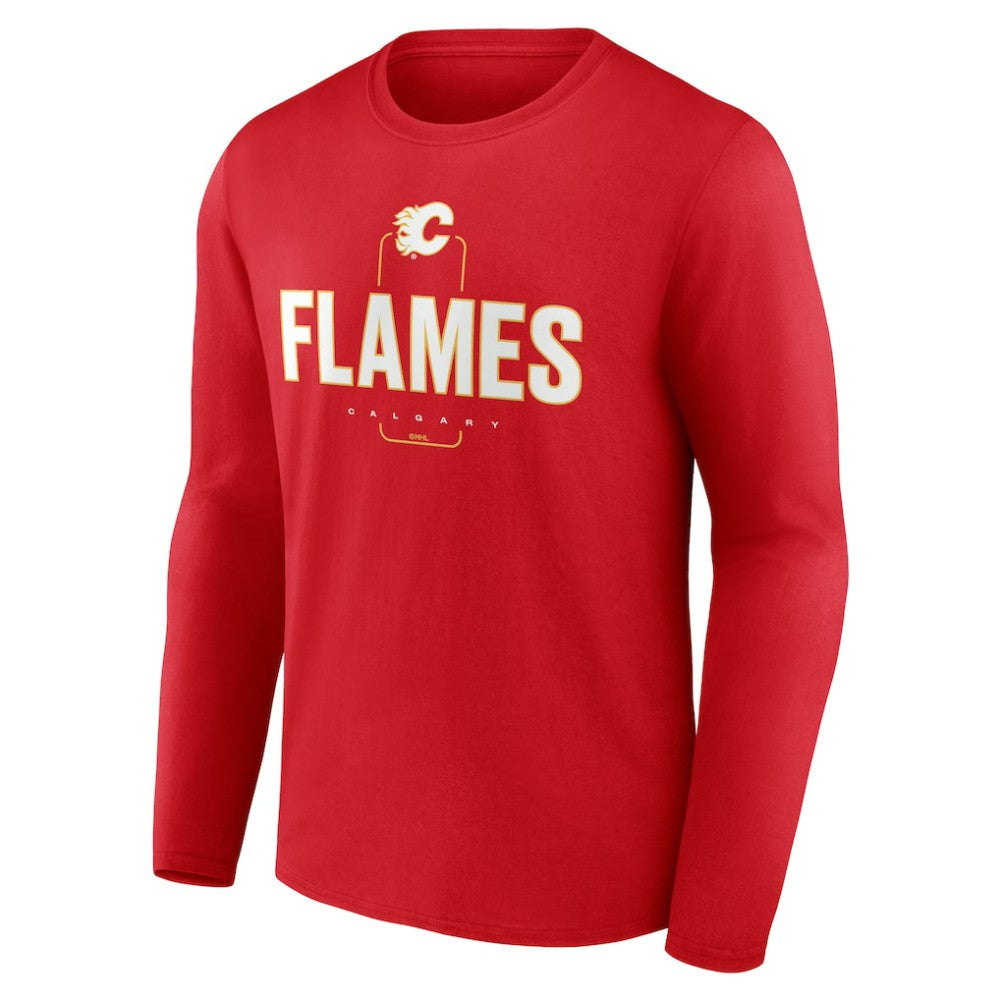 Calgary Flames Personalized Name & Number Midfielder Long Sleeve T-Shirt - Red - NHL