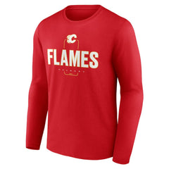 Calgary Flames Personalized Name & Number Midfielder Long Sleeve T-Shirt - Red - NHL