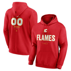 Calgary Flames Personalized Name & Number Midfielder Pullover Hoodie - Red - NHL
