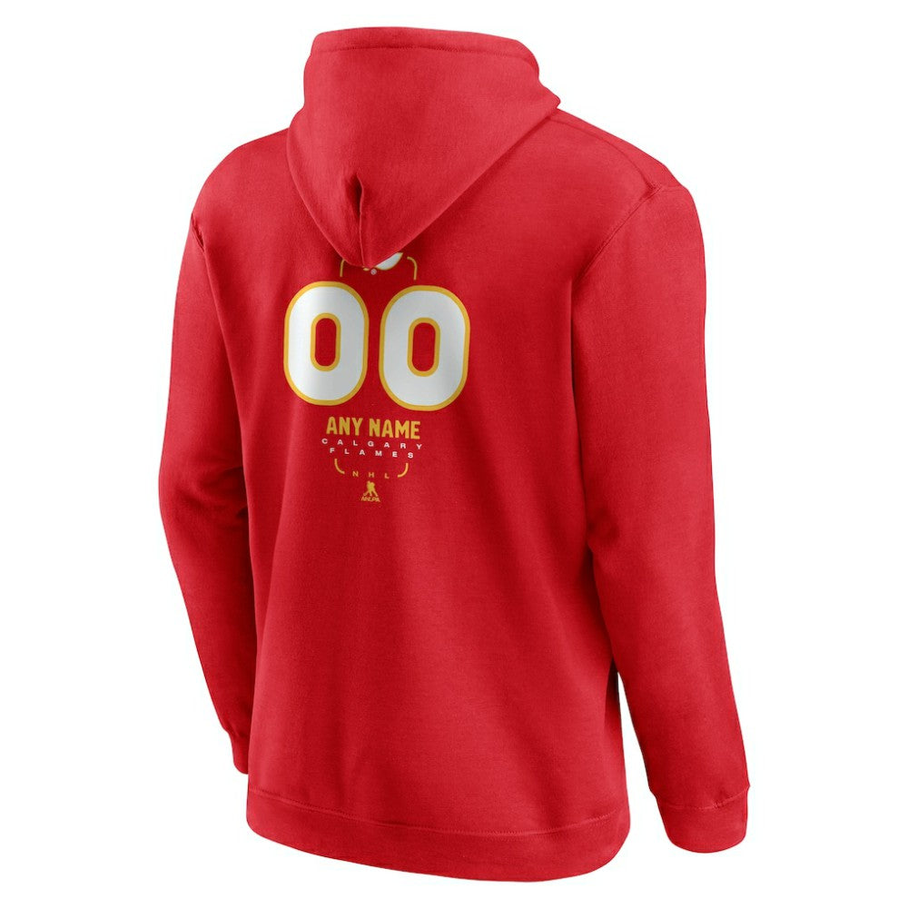 Calgary Flames Personalized Name & Number Midfielder Pullover Hoodie - Red - NHL