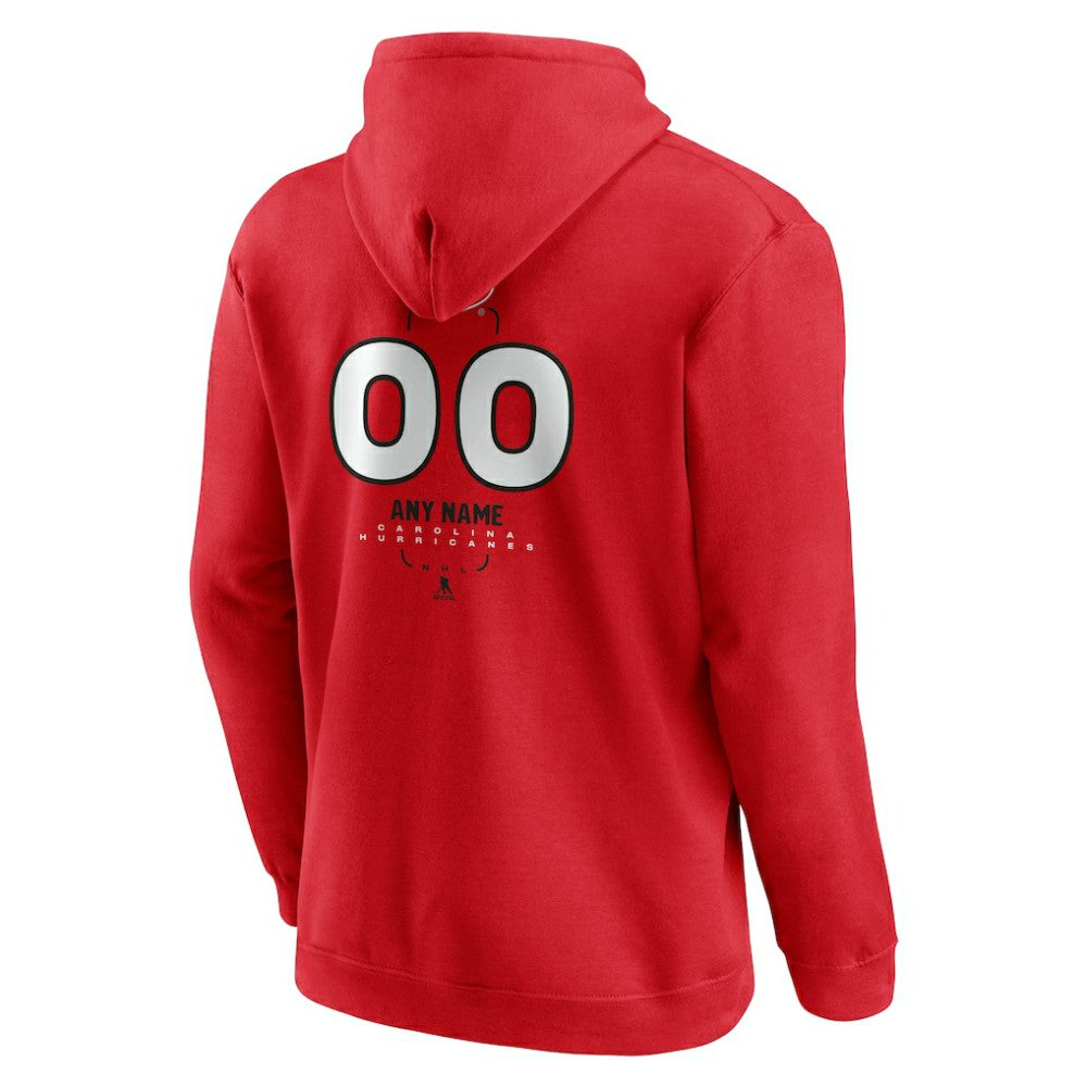 Carolina Hurricanes Personalized Name & Number Midfielder Pullover Hoodie - Red - NHL