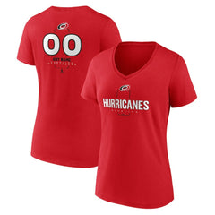 Carolina Hurricanes Women's Personalized Name & Number Midfielder V-Neck T-Shirt - Red - NHL