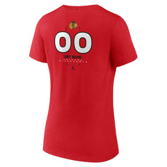 Chicago Blackhawks Women's Personalized Name & Number Midfielder V-Neck T-Shirt - Red - NHL