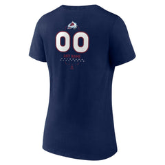 Colorado Avalanche Women's Personalized Name & Number Midfielder V-Neck T-Shirt - Navy - NHL