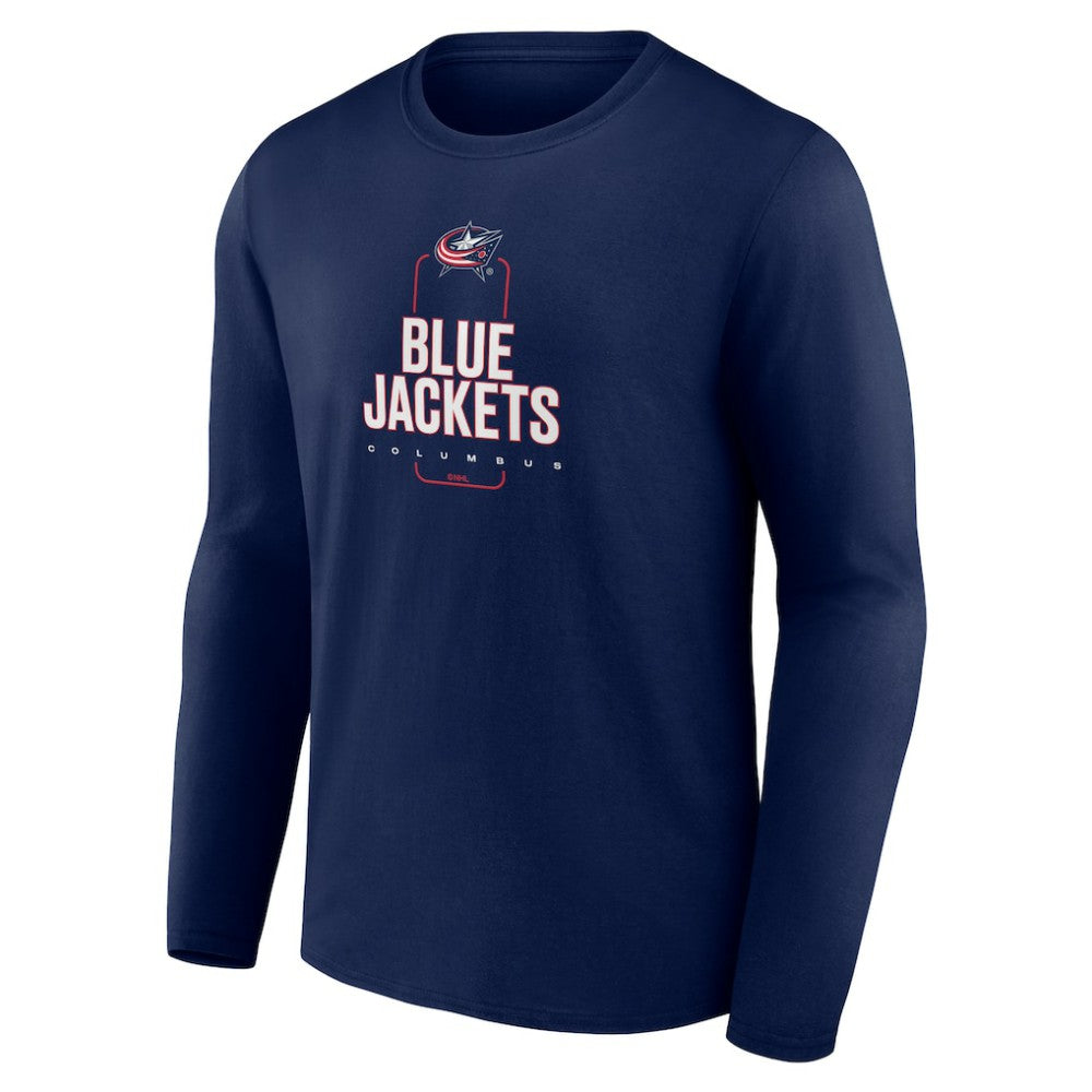 Columbus Blue Jackets Personalized Name & Number Midfielder Long Sleeve T-Shirt - Navy - NHL