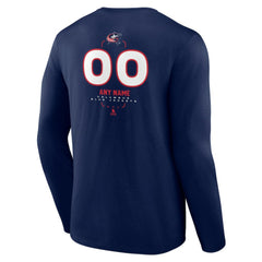 Columbus Blue Jackets Personalized Name & Number Midfielder Long Sleeve T-Shirt - Navy - NHL