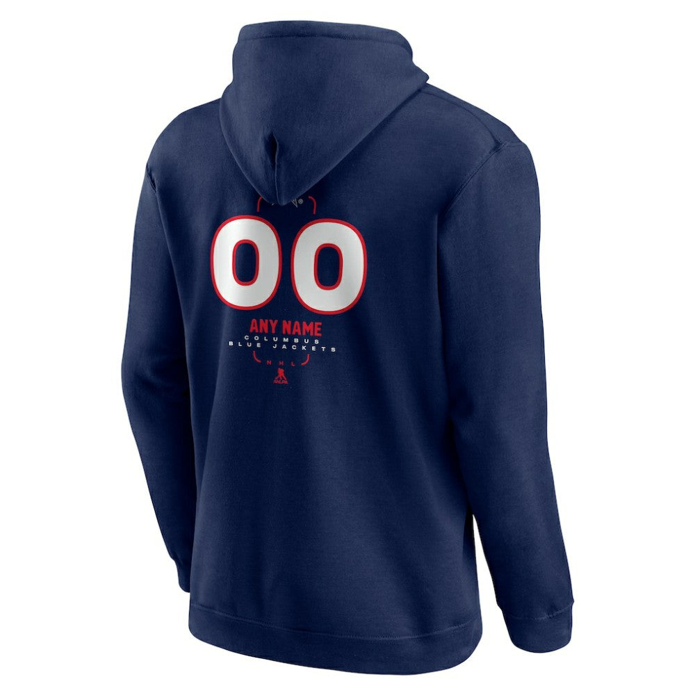 Columbus Blue Jackets Personalized Name & Number Midfielder Pullover Hoodie - Navy - NHL