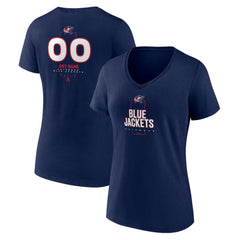 Columbus Blue Jackets Women's Personalized Name & Number Midfielder V-Neck T-Shirt - Navy - NHL