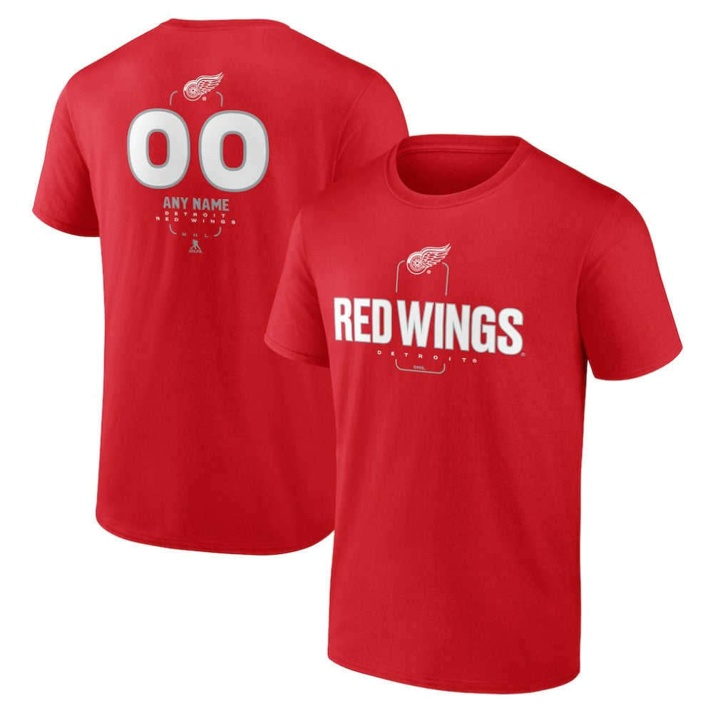 Detroit Red Wings Personalized Name & Number Midfielder T-Shirt - Red - NHL