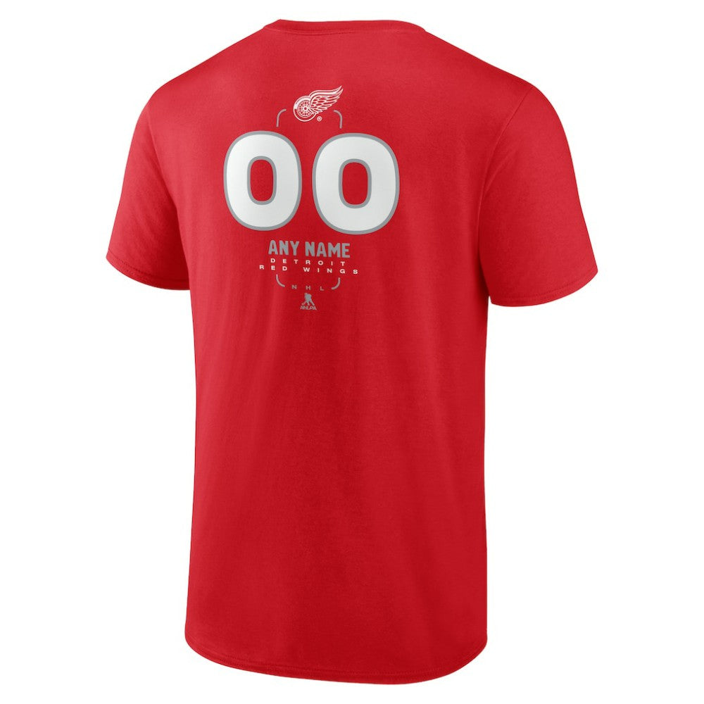 Detroit Red Wings Personalized Name & Number Midfielder T-Shirt - Red - NHL