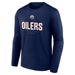 Edmonton Oilers Personalized Name & Number Midfielder Long Sleeve T-Shirt - Navy - NHL