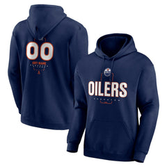 Edmonton Oilers Personalized Name & Number Midfielder Pullover Hoodie - Navy - NHL