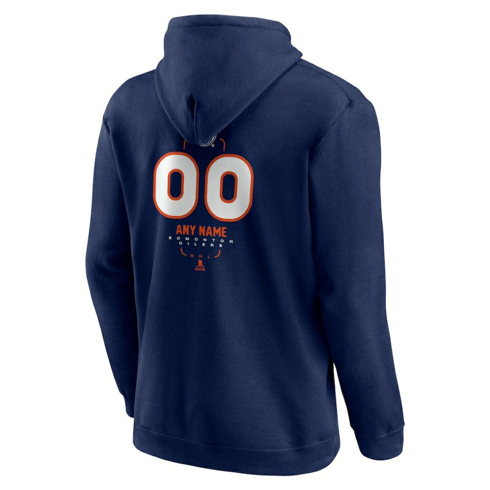 Edmonton Oilers Personalized Name & Number Midfielder Pullover Hoodie - Navy - NHL