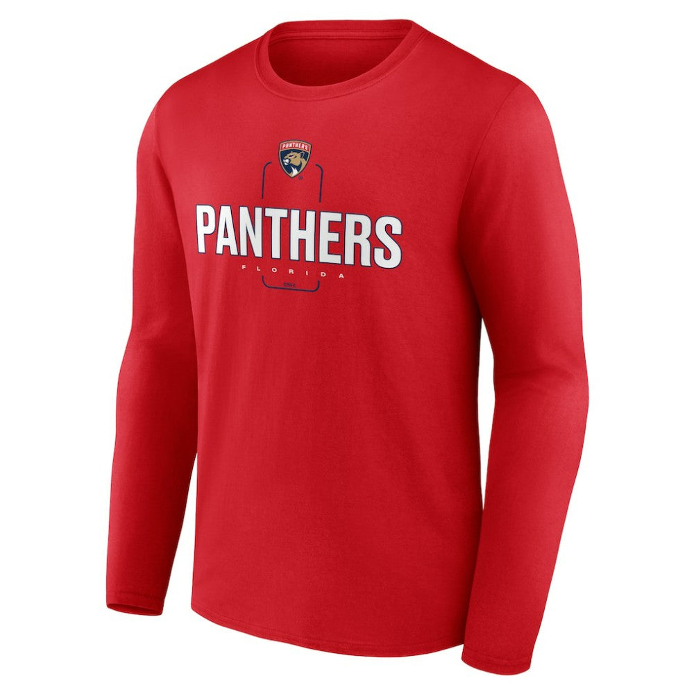 Florida Panthers Personalized Name & Number Midfielder Long Sleeve T-Shirt - Red - NHL