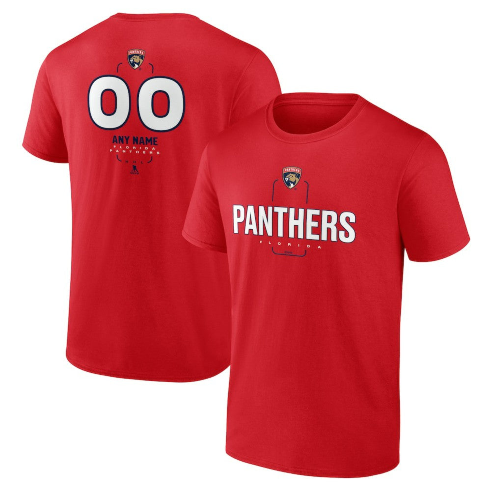 Florida Panthers Personalized Name & Number Midfielder T-Shirt - Red - NHL