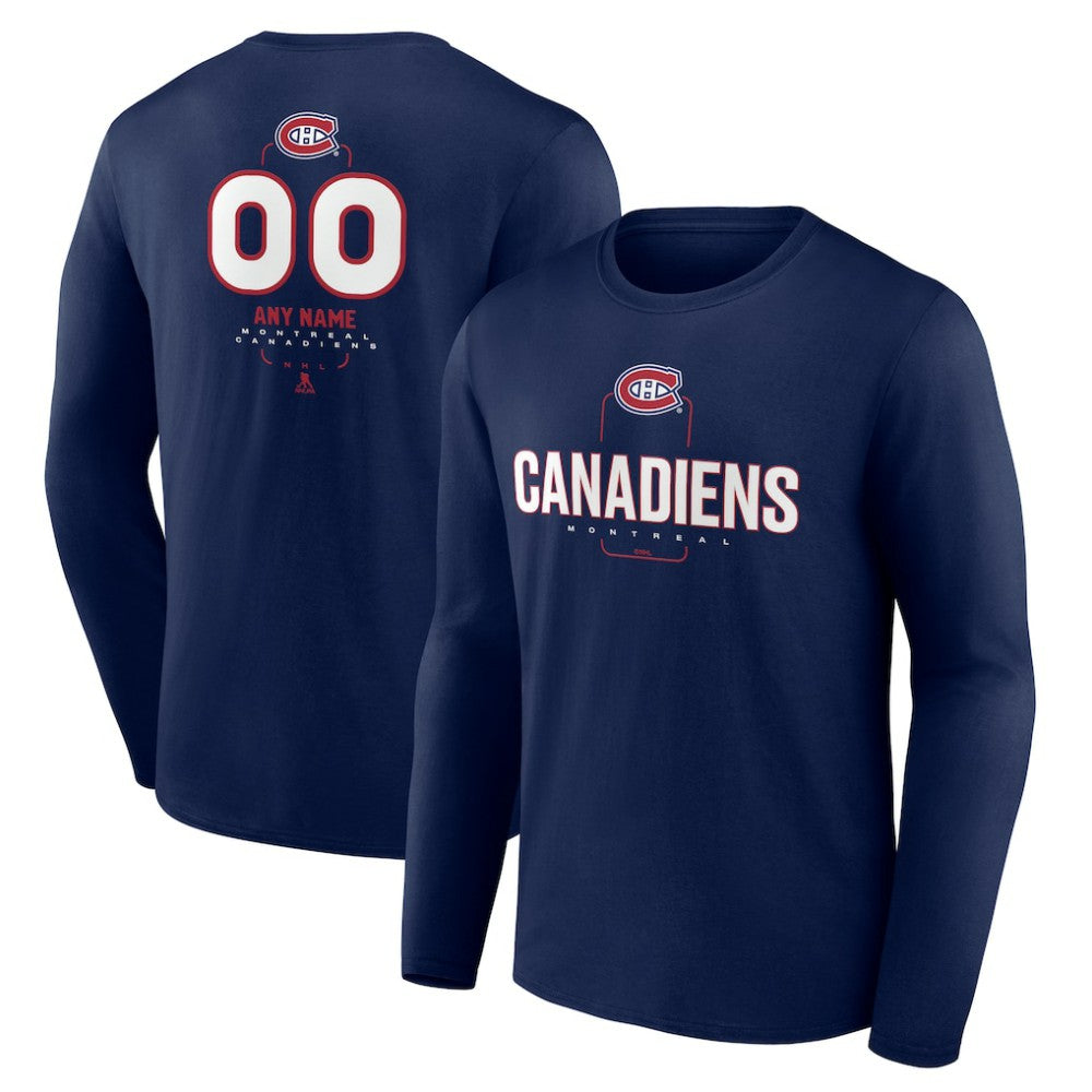 Montreal Canadiens Personalized Name & Number Midfielder Long Sleeve T-Shirt - Navy - NHL