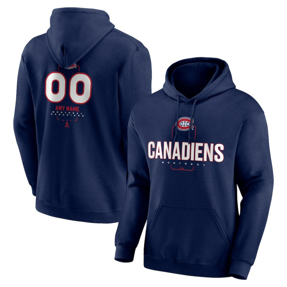Montreal Canadiens Personalized Name & Number Midfielder Pullover Hoodie - Navy - NHL