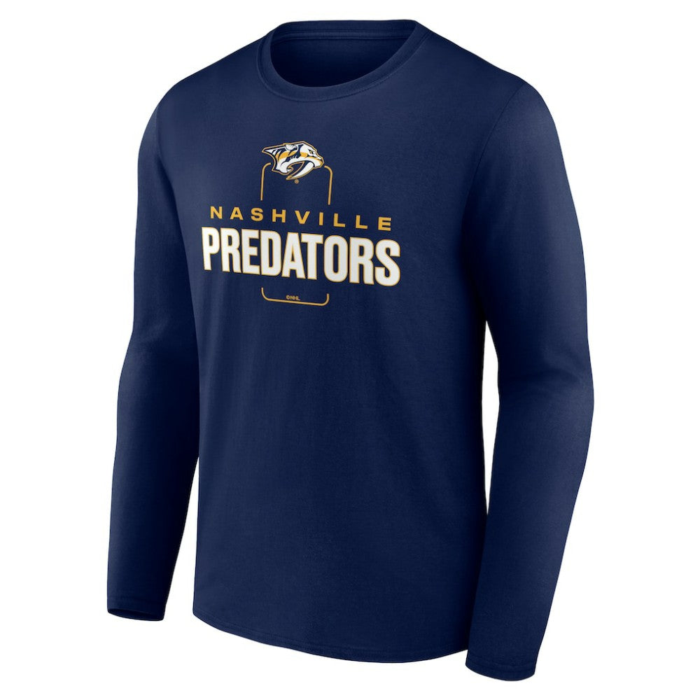 Nashville Predators Personalized Name & Number Midfielder Long Sleeve T-Shirt - Navy - NHL