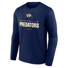 Nashville Predators Personalized Name & Number Midfielder Long Sleeve T-Shirt - Navy - NHL