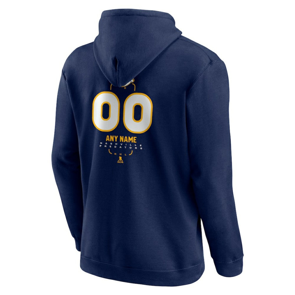 Nashville Predators Personalized Name & Number Midfielder Pullover Hoodie - Navy - NHL