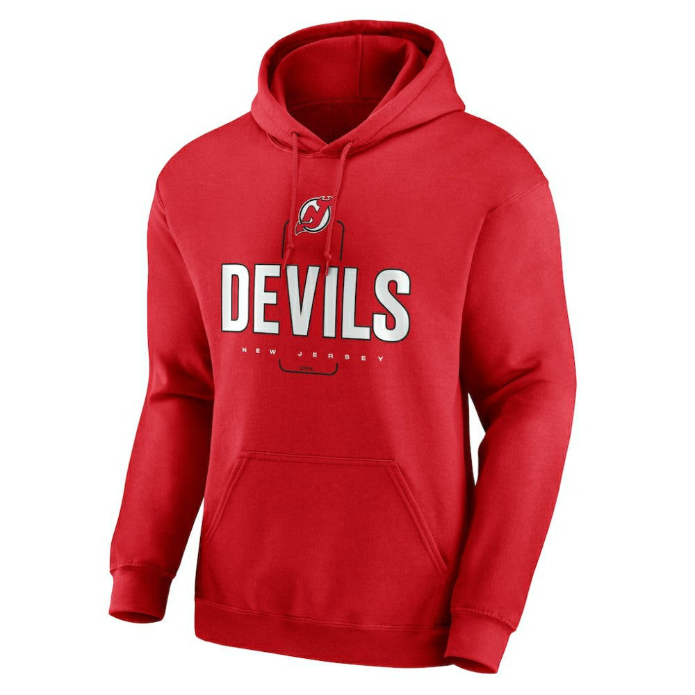 New Jersey Devils Personalized Name & Number Midfielder Pullover Hoodie - Red - NHL