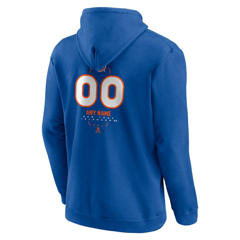New York Islanders Personalized Name & Number Midfielder Pullover Hoodie - Royal - NHL